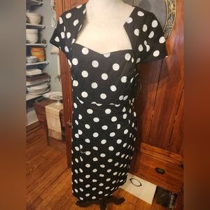 Grace Karin Formfitting Short Sleeve Polka Dot Dress